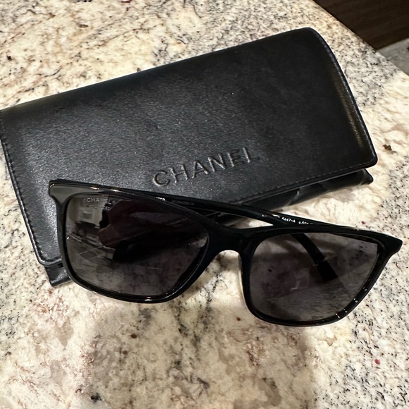 Chanel Black Polarized Square Sunglasses - Picture 3 of 11